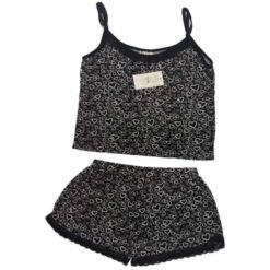 Baby Doll Feminino Alcinha Poliamida com regulador de alça e blusinha estampada