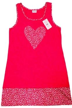 Camisola Feminina Regata Algodão com Estampa de Coração