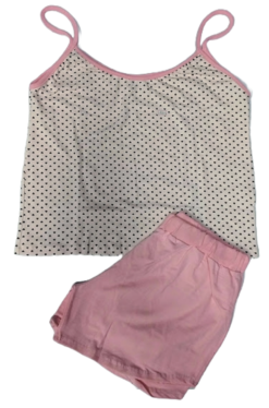 Baby Doll Feminino Alcinha Algodão com regulador de alça e blusinha estampada