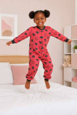 Macacâo Infantil de Menina Manga Longa Soft estampado