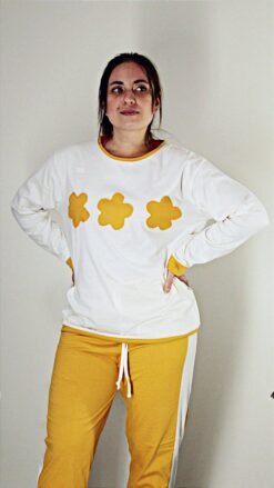 Pijama Feminino Longo Algodão Duas Cores com Estampa de Estrela