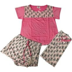 Pijama Infantil de Menina 3 peças Algodão estampado