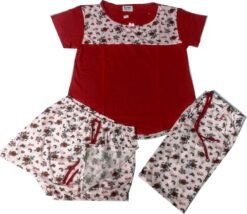 Pijama Infantil de Menina 3 peças Algodão estampado