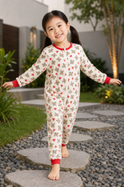 Macacâo Infantil de Menina Manga Longa Moletom estampado