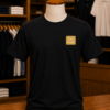 Camiseta Unissex Manga curta Algodão Preto com bordado e estampa