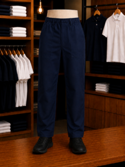 Calça Masculina Longa Brim Marinho com elástico