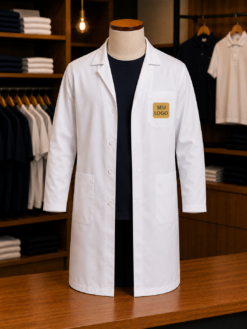 Jaléco Feminino Manga Longa Gabardine com Bordado