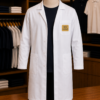 Jaléco Unissex Manga Longa Gabardine Branco com Bordado