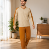Pijama Masculino Longo Algodão com Gola V