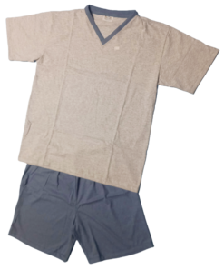 Pijama Masculino Manga curta Algodão com Gola V