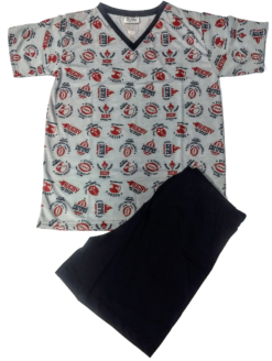 Pijama Infantil de Menino Manga curta Algodão com Gola V