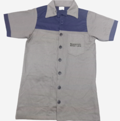 Jaléco Masculino Manga curta Brim com Botão e Bordado