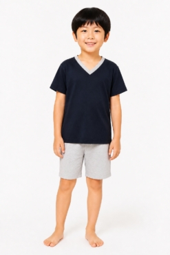 Pijama Infantil de Menino Manga curta Algodão com Gola V