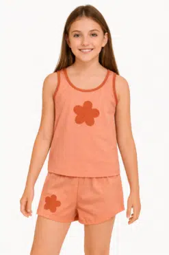 Pijama regata para meninas em cotton, estampado