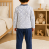 Pijama longo para meninos em algodão, com gola v — Marinho estampado — foto C