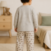 Pijama longo para meninos em algodão, com gola v — Cinza estampado — foto C