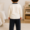 Pijama longo para meninos em algodão, com gola v — Branco — foto C