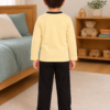 Pijama longo para meninos em algodão, com gola v — Amarelo e preto — foto C