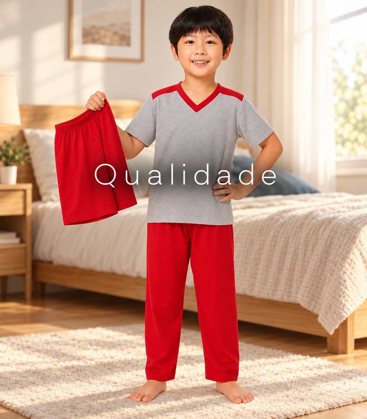 Qualidade: pijama de lançamento PIJ80600, três peças